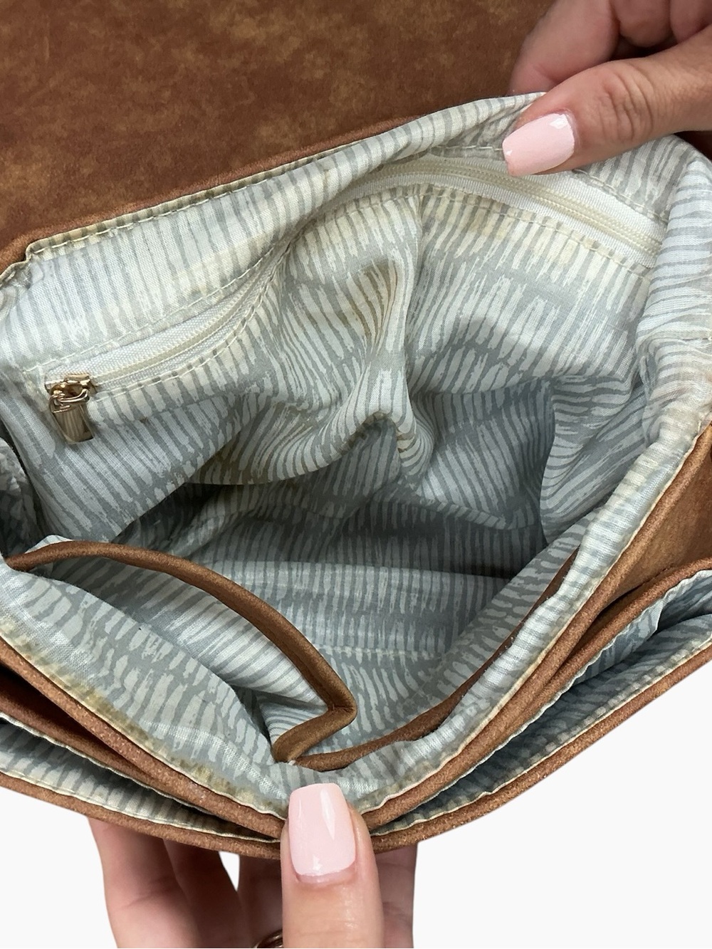 Brown Boho Whipstitch Crossbody Bag - Picture 4 of 6
